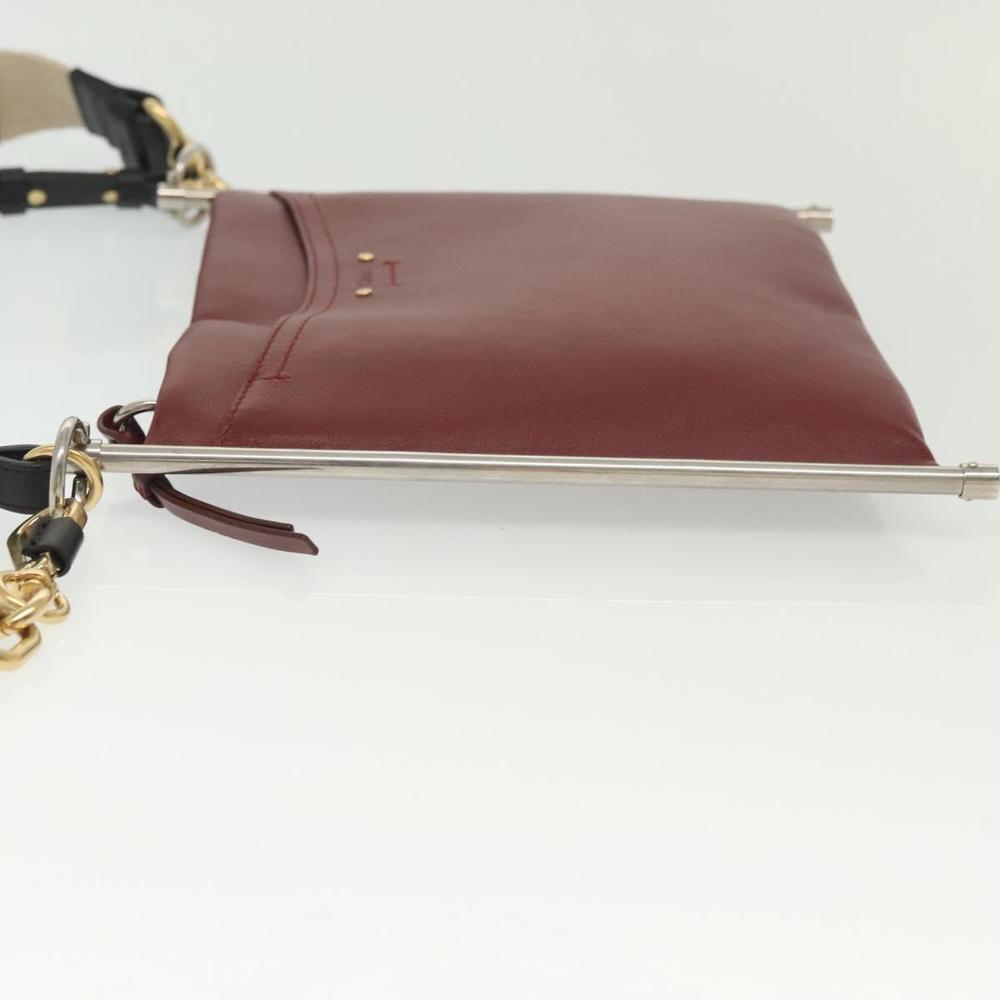 Chloe Shoulder Bag Leather 2way Bordeaux Gold Silver Auth bs29200 - Picture 4 of 16